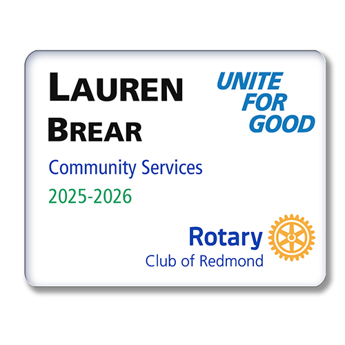 Rotary 2025-2026 Message Large Acrylic Badge - 3-1/2